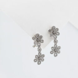 Doble flower diamond earrings 01