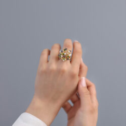 Enamel Flower _ Akoya Pearls Ring 02