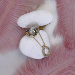 Sapphire diamond Love knot ring 02