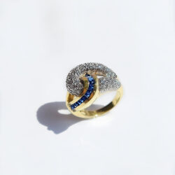 Sapphire diamond love knot Ring 01