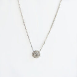 Round bagget halo pendant_