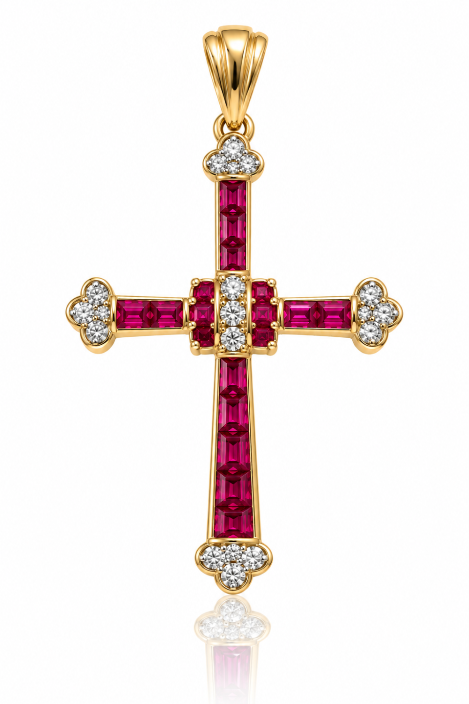 ruby cross pendant