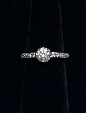 14K White Gold Round Brilliant Engagement Ring, 1.05CTTW