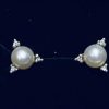 6mm Akoya Pearl Earrings with 6 Diamonds