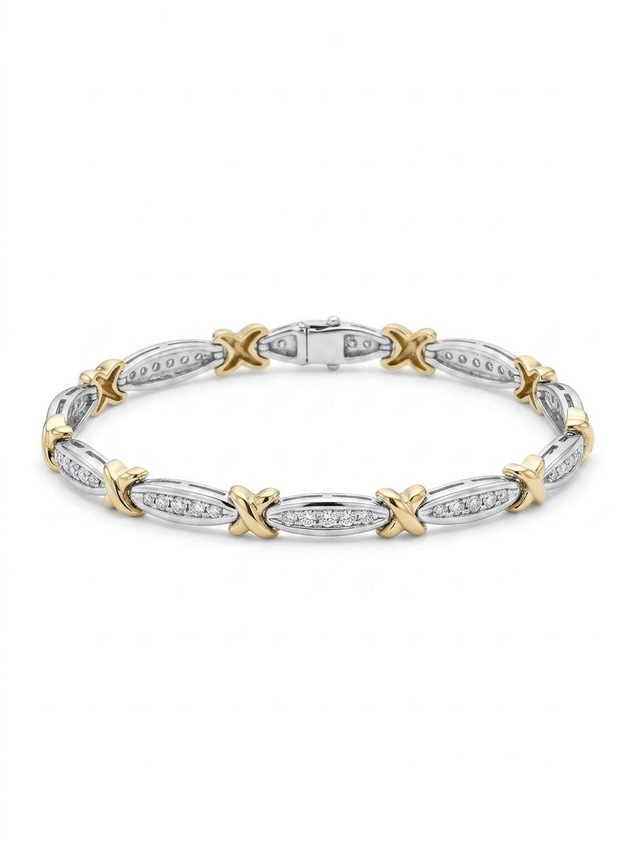 X-Link Diamond Tennis Bracelet in 10KTT