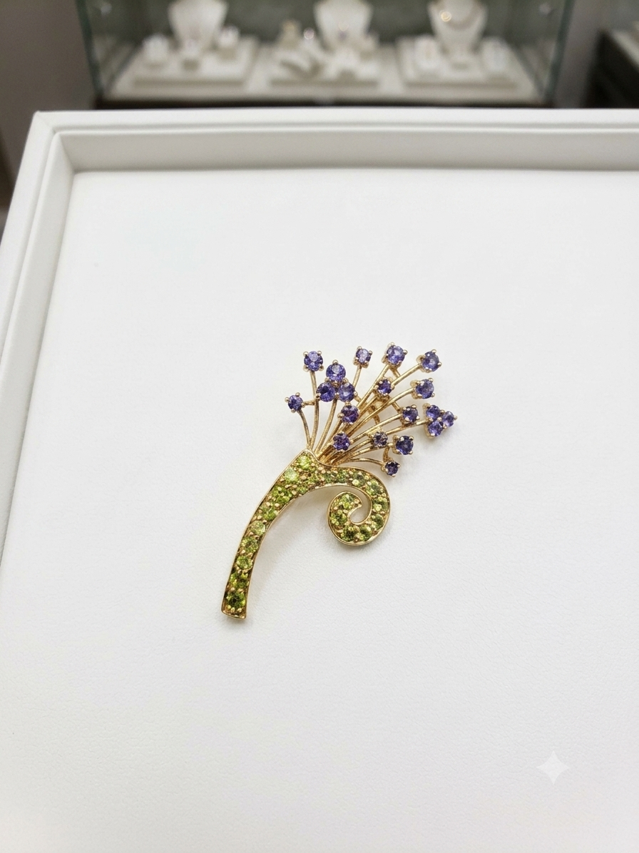 10k Floral Brooch