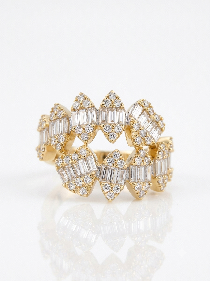 Diamond Vortex Luxury Gold Ring