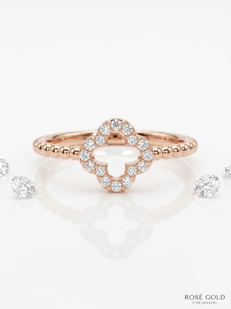 Open Clover Diamond Ring