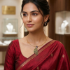 Peacock pendant on model